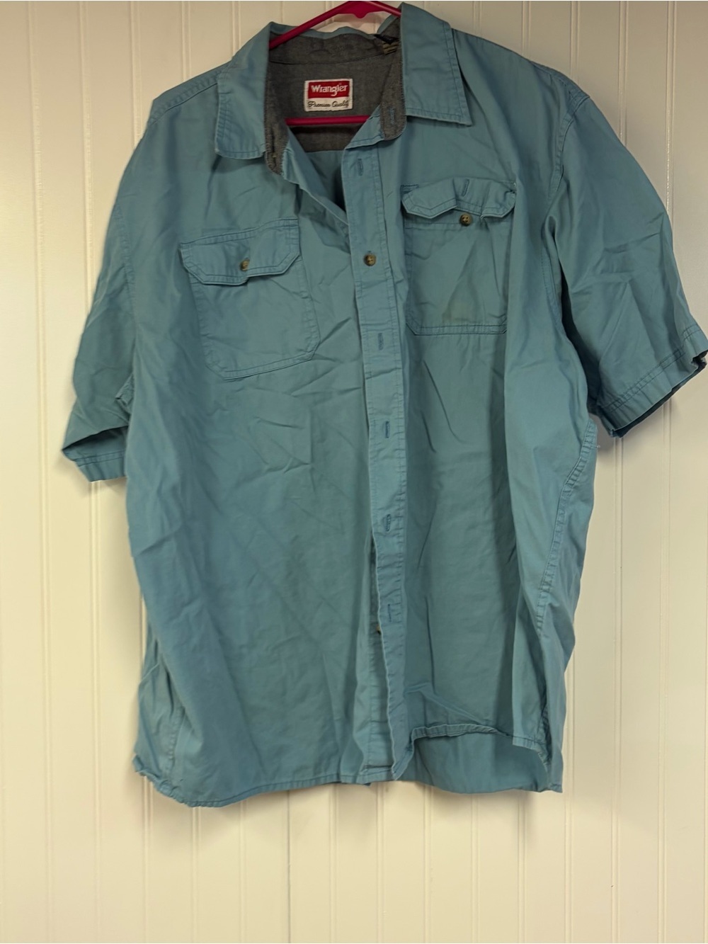 Wrangler Light Blue Short Sleeve Button-Up Shirt XL